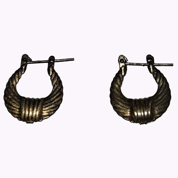 Gold Tone Doorknocker Hoop Drop Earrings Boho Statement Womens Costume Jewelry - Picture 1 of 4